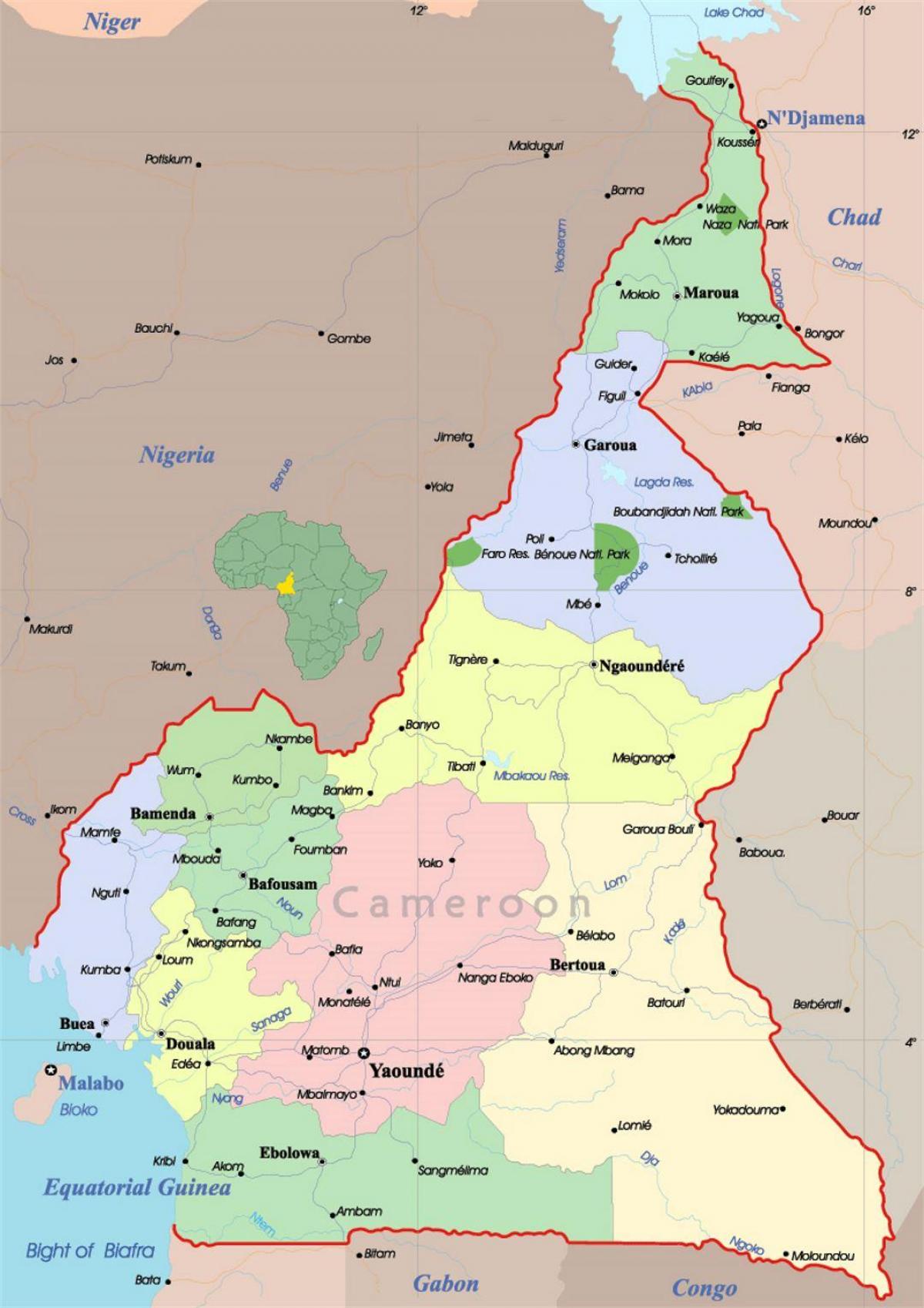 კამერუნი აფრიკის რუკა